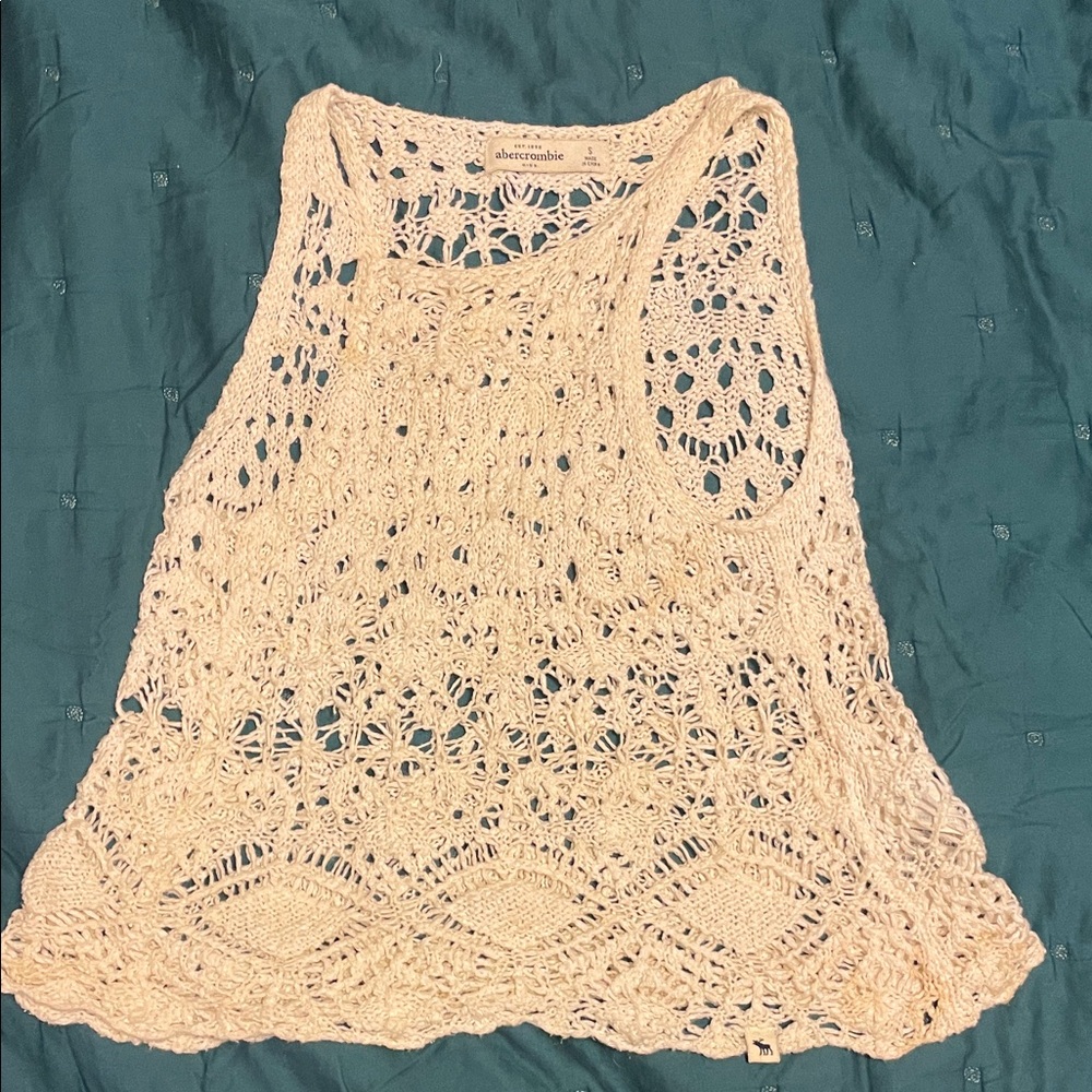 Abercrombie & Fitch Ivory Crochet Top